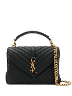 1000 SAINT LAURENT COLLEGE MEDIUM BAG Ysl College Bag Medium, Ysl College Bag, Ysl College, Ysl Purse, Designer Baby, College Bags, Black Chevron, Mini Shoulder Bag, Quilted Bag