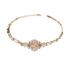 10k & 14k Solid Gold Quinceanera 15th Birthday Beautiful Rose Flower CZ Pendant Charm Bracelet Gift for Women Girl Her * Metal : Real 10k & 14K Yellow Gold * Condition : Brand New * Finish : Polished * Height (Charm) : 12.0mm (Small) / 14.0mm (Medium) * Weight : 5.9gram (Small) / 7.2gram (Medium) * Length : 8 inch (including 1 inch extension link) This is an approximate size & weight. Please expect up to ±10% difference. * Processing time : 1~2 business days * Ships from California This is 100% Rose Gold Bracelet With Diamond Accents For Anniversary, Rose Gold Bracelet With Diamond Accents For Wedding, Rose Gold Wedding Bracelet With Diamond Accents, Anniversary Rose Gold Bracelet With Diamond Accents, Exquisite Rose Gold Bracelets For Gifts, Rose Gold Diamond Bracelet With 17 Jewels For Gift, Gift Rose Gold Diamond Bracelet With 17 Jewels, Formal Pink Gold Bracelet, Rose Gold Diamond-accented Bracelet For Gift