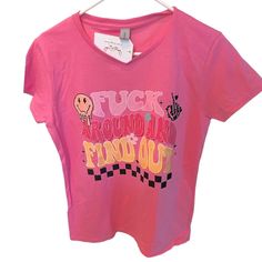 New Without Tags Size Medium Pink 100% Cotton Pit To Pit: 18” Length: 25” From Shoulder To Hem Funny Graphic Tees, Boutique Tops, Funny Graphics, Ladies Boutique, New Woman, Pink Color, Graphic Tee, Graphic Tees, Size Medium