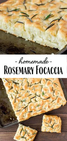 homemade rosemary focaccia is an easy and delicious side dish