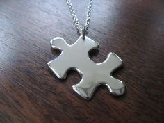 Silver Puzzle Pendant Necklace by GorjessJewellery on Etsy Puzzle Piece Necklace, Heart Keyring, Family Necklace, Puzzle Piece, Argentium Silver, Puzzle Pieces, Silver Pendant Necklace, Heart Pendant Necklace, Initial Necklace