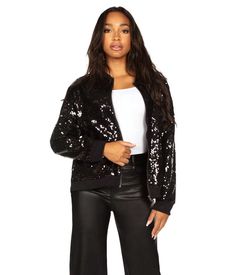 What some lack in holiday red and green apparel, others make up for in complete abundance. For those Christmas enthusiasts that just can’t find the right jacket to complete their holiday look, we introduce to you the Women’s Black Sequin Bomber Jacket. Any outfit will love this agreeable piece. Glitter Jacket Outfit, Glitter Jacket, Tipsy Elves, Christmas Outfits Women, Black Wool Coat, Pride Outfit, Holiday Red, Black Sequins, Military Fashion