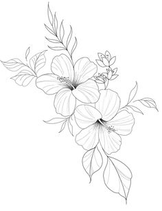 Pretty Hibiscus Tattoo, Hibiscus Flower Tattoos, Hibiscus Tattoo, الفن الرقمي, Vine Tattoos, Floral Tattoo Design, Tattoo Design Book