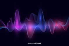 an abstract sound wave background in purple and blue