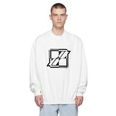 We11done White New Logo Embroidered Sweatshirt In Size Xs. Nwot. Oversized Sweater With Embroidered Logo For Streetwear, White Crew Top For Streetwear, Crew Neck Sweater With Embroidered Logo For Streetwear, White Drop Shoulder Sweater For Streetwear, Oversized Streetwear Sweater With Embroidered Logo, Casual White Sweater With Embroidered Logo, White Urban Sweatshirt With Ribbed Cuffs, Urban White Sweatshirt With Ribbed Cuffs, Sporty White Sweater With Embroidered Logo