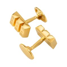 Go for the gold! These 18K gold vermeil gold bullion bar cufflinks were designed to be worn by anyone with a taste for the finer things. Handmade with 925 Sterling Silver with 18K Gold Vermeil Plate Finish Packaged in black lacquered wood display box & a velour gifting & travel pouch Luxury Gold Cufflinks For Business, Gold Polished Finish Cufflinks For Gift, Gold Rectangular Cufflinks For Gift, Rectangular Gold Cufflinks For Gifts, Gold Rectangular Cufflinks As A Gift, Rectangular Gold Cufflinks As Gift, Luxury Gold Cufflinks For Gift, 14k Gold Cufflinks As Gift, Gold Hallmarked Cufflinks For Business