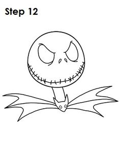 how to draw jack skellingy from the nightmare before he is finished drawing it