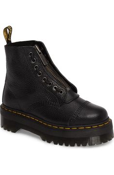 Dr. Martens Sinclair Platform Bootie (Women) | Nordstrom Edgy High-top Platform Boots With Zipper, Alternative Style Boots With Zipper Closure, Alternative Leather Platform Boots With Lug Sole, Punk Moto Boots With Zipper Closure And Round Toe, Punk High-top Platform Boots With Zipper Closure, Punk Style Ankle Combat Boots With Zipper Closure, Punk Style Ankle Combat Boots With Zipper, Punk Style Combat Ankle Boots With Zipper, High-top Alternative Boots With Lug Sole