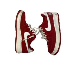 Nike Air Force 1 Red Suede W White Heart <3 Limited Edition Valentines Women Size 9 Streetwear Y2k Rare Going For 300+ Resold On Other Selling Platforms Pls Feel Free To Dm For Exact Measurements! Air Forces Are Known To Run Big! Great Condition Super Minor Flaw Shown In The Last Slide Reflected In The Price So Many Cute Ways To Style Nike Air Force 1 Red, Air Forces, Streetwear Y2k, Red Suede, White Heart, Red Shoes, Nike Air Force 1, Air Force 1, Nike Air Force