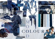 a collage of blue and white images with the words mmo color d