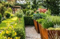 a garden filled with lots of different types of flowers and plants next to each other