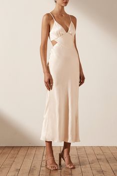 La Lune Backless Midi Dress | Cream | Dresses | Shona Joy – Shona Joy International Elegant Midi Length Silk Dress For Brunch, Beige Backless Midi Dress For Brunch, Backless Silk Midi Dress For Spring, Beige Silk Midi Dress, Modal Satin Midi Dress, Cream Satin Midi Dress For Spring, Silk Backless Midi Dress For Date Night, Summer Cream Satin Midi Dress, Spring Cream Satin Midi Dress