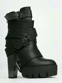 Goth Couture, Mode Shoes, Goth Shoes, Punk Shoes, Gothic Shoes, Grunge Outfit, High Heel Boots Ankle, Pretty Style