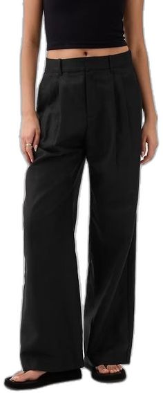 Gap Wide Leg Linen Pants, Casual Linen Pants By Gap, Gap Linen Pants For Spring, Spring Gap Linen Pants, Gap Linen Spring Pants, Elegant Gap Straight Leg Bottoms, Chic Straight Pants By Gap, Elegant Gap Pants For Workwear, Gap High-waisted Work Pants