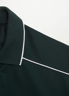 Termoregülatör pamuklu kontrast polo gömlek - Erkek | Mango Man Türkiye Tennis Outfit Mens, Polo T Shirt Design, Mens Golf Fashion, Mens Fall Outfits, Polo G, Men Nightwear, Money Clothes, Menswear Details, Tennis Outfits