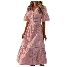 Lace Elegant Sexy Bell Sleeve Off Shoulder V Neck Maxi Dress Off Shoulder V Neck, Country Clothes, V Neck Maxi Dress, Dress Robes, Country Outfits, Dresses For Women, Bell Sleeve, Casual Dresses For Women, Summer Dress