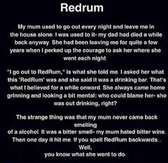 a poem written in white on a black background with the words'redrum '