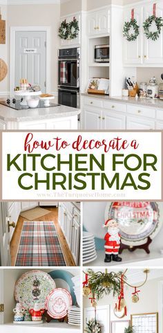 Joanna Gaines Farmhouse Christmas, Christmas Decor Over Kitchen Cabinets, Christmas Kitchen Decorations Ideas, Decorating Kitchen Counter For Christmas, How To Decorate Kitchen Island For Christmas, Christmas Decor Kitchen Shelves, Christmas Decorating Ideas For The Home Traditional, How To Decorate A Buffet For Christmas, Kitchen Christmas Decorating Ideas