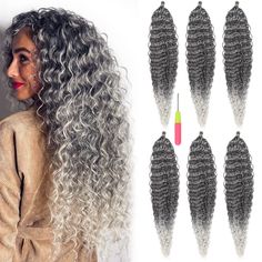 Eve Grey 30 inches Ocean Wave Braiding Crochet Synthetic Hair Extensio – Bella Chic Hair & Beauty