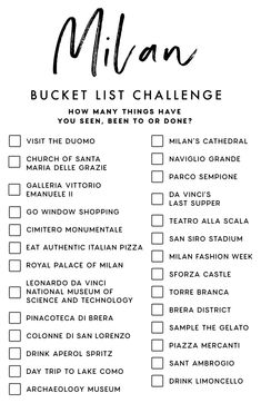 a list with the words, bucket list challenge and other things to do on it