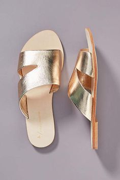 Anthropologie Monica Slide Sandals #ad #AnthroFave #AnthroRegistry Anthropologie #Anthropologie #musthave #styleinspiration  #ootd #newarrivals #outfitideas #wishlist #bohostyle #bohooutfit #bohemian Strappy Sandals Flat, Womens Sandals Summer, Studded Heels, Open Toe Shoes, Gold Sandals, Dansko Shoes, Fabulous Shoes, Sport Sandals, Nubuck Leather