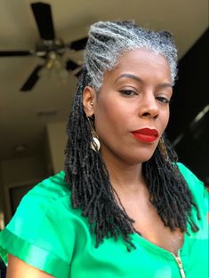 Grey Locs, Locs Black Women, Gray Highlights, Grey Hair Journey, Dread Lock, Silver Haired Beauties, Beautiful Locs, Natural Essence