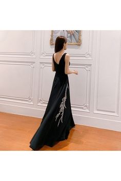 Shop Formal Long Black With Embroidery Elegant Evening Dress With Train online. SheProm offers formal, party, casual & more style dresses to fit your special occasions. Black Embellished A-line Evening Dress, Elegant Embroidered A-line Evening Dress, Embroidered V-neck Maxi Dress For Evening, Elegant Embroidered A-line Maxi Dress, Elegant Sleeveless Embroidered Dress For Cocktail, Elegant Sleeveless Embroidered Cocktail Dress, Formal Evening Dress With Floral Embroidery For Prom, A-line Evening Dress With Floral Embroidery For Party, Floral Embroidered Evening Dress For Prom And Formal Events