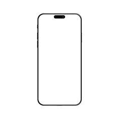 a black and white drawing of an iphone with a blank screen on the back side