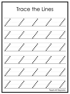 trace the lines worksheet for kids to practice their handwriting and writing skills, including numbers