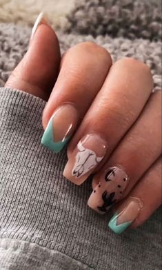 Western Style Nails, Western Nail Ideas, Country Acrylic Nails, Rodeo Nails, Cowboy Nails, Western Nails, Country Nails, Cow Nails, Cute Simple Nails