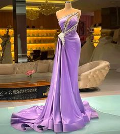 Sexy Mermaid Backless Long Evening Dresses For Women Lilac Prom Dresses, Evening Dress Beaded, Mermaid Gown Prom, Dr Closet, One Shoulder Prom Dress, Mermaid Evening Gown, Evening Dress Floor Length, Secret Agent, Mermaid Evening Dresses