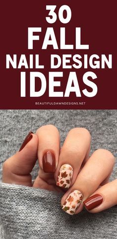 Simple Fall Nail Ideas, Simple Fall Nail, Nail Ideas Fall, Fall Nail Ideas, Fingernail Designs