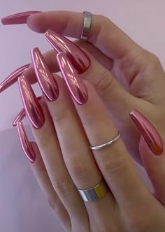 Pink Chrome Nails, Chrome Nails Designs, Pink Chrome, Fabulous Nails, Chrome Nails, Best Acrylic Nails, Gorgeous Nails, Perfect Nails, Nail Designer