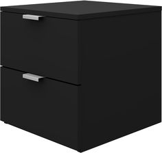 a black filing cabinet with two drawers