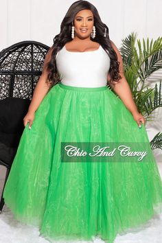 Final Sale Plus Size Maxi Tulle Tutu Skirt in Green (SKIRT ONLY) – Chic And Curvy Chic And Curvy, Tulle Tutu Skirt, Tulle Tutu, No Closure, Plus Size Maxi, Tutu Skirt, Green Skirt, Plus Size Outfits, Final Sale