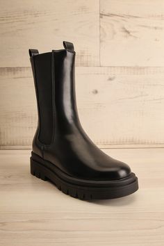 Lommel Black Rain Boots | La petite garçonne front view High Rain Boots, Black Rain Boots, Fun Memories, Black Rain, Boutique 1861, Side Panels, Panel Siding, Shoes Boots, Rain Boots