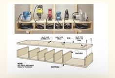 an assembly diagram shows how to use the power strip for routers and router boxes