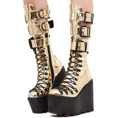 Goth Shoes, Gold Boots, Metallic Boots, Glitter Boots, Metallic Shoes, Aesthetic Shoes, Buckle Boots