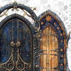 an image of two doors with stars on them