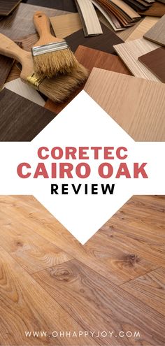 a pile of wood flooring with the words coretec carro oak review