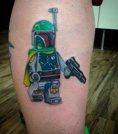 Lego Boba Fett, Boba Fett Tattoo, Star Wars Tattoo Sleeve, Lego Tattoo, Zombie Tattoos, Nerdy Tattoos, Tattoos Mandala, Tattoo Prices, Tattoos Geometric