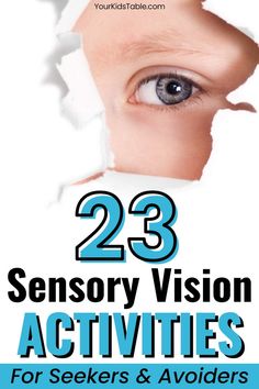 20 fun and creative visual sensory activities your child will love, plus why visual sensory processing is important, and how to help with visual sensory difficulties in kids. Hearing Sensory Activities, Visual Seeking Activities, Visual Stimming Activity, Sensory Activities For Special Needs, Visual Stimulation Activities, Visual Sensory Activities, Tactile Sensory Activities, Activities For 1st Graders