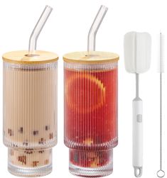 three different types of toothbrush holders with straws