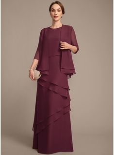 JJ's House Chiffon Scoop Fall Spring Winter Sheath/Column General Plus No Leg Slit Back Zip Vintage Elegant Two-Piece Simple Minimalist Black Tie Cabernet Height:5.8ft（176cm） Bust:32in（82cm）Waist:24in（61cm）Hips:35in（89cm） Yes Floor-Length Red Sleeveless Mother of th. #JJ's House #Chiffon #Scoop #Fall #Spring #Winter #SheathColumn #General #Plus #NoLegSlit #BackZip #Vintage #Elegant #TwoPiece #Simple #Minimalist #BlackTie #Cabernet #Yes #FloorLength #Red #Sleeveless #Motherofth Unique Mother Of The Bride Dresses, Grandma Dress, Seafood Lasagna, Lasagna Recipes, Formal Clothing, Groom Dresses