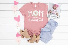 Donut Mom Shirt Personalized Matching Mommy and Me Top Mom First Birthday Shirt Scoop Neck Dolman Rose Gold Pink Shirt - Squishy Cheeks Squishy Cheeks, Rose Gold Top, Mermaid Bag, Donut Shirt, Donut Birthday, Personalized Matches, First Birthday Shirts, Pink Donuts, Mommy And Me Shirt