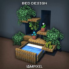 an image of a bed design in minecraft