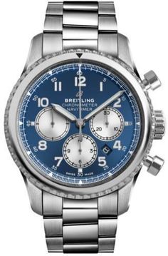 Breitling Navitimer 8 B01 AB0117131C1A1 Chronograph Steel Automatic 43MM Watch Breitling Navitimer 8 B01 AB0117131C1A1 Chronograph Steel Automatic 43MM Watch DESCRIPTION: Brand Breitling Model Navitimer 8 B01 Gender Men's Condition New store display Movement Swiss Automatic Case Material Stainless steel Bracelet / Strap Material Stainless steel Clasp / Buckle Material Stainless steel Clasp Type Folded Bracelet / Strap width 23 mm at lugs Total Weight 195 gr. Case Shape Round Bezel Diameter 43 mm Case Length with Lugs 50 mm Case Width 43 mm Case Width With Crown 47 mm Case Thickness 14 mm Dial Color Blue Dial Markers Arabic numerals Crystal Sapphire Crown Type Screw down Crown Material Stainless Steel Retail / List Price Warranty 1 year from Luxury Horology Water Resistant Yes Fits Wrist Up Breitling Watches, Authentic Watches, Breitling Navitimer, Sunderland, Men's Watches, Watch Sale, Steel Watch, Breitling Watch, Men's Watch