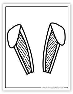 a black and white drawing of two curved objects