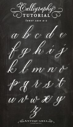 an old english alphabet written in chalk on a blackboard