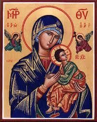 an icon of the virgin mary and child jesus